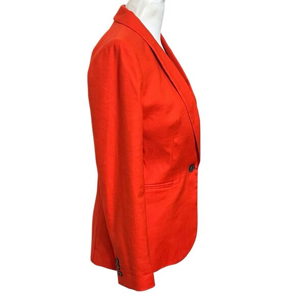 J.CREW NWT Parke Blazer Women’s Size 2 Brilliant Sunset Red Linen Blend Workwear - Picture 3 of 13